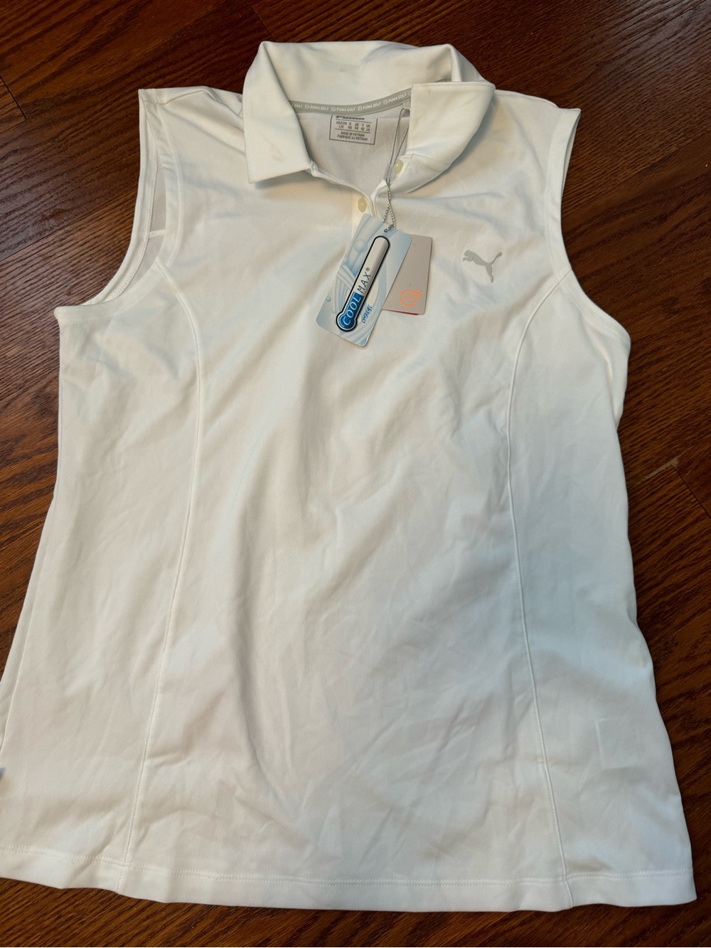 Puma White Women's Sleeveless Polo Tank